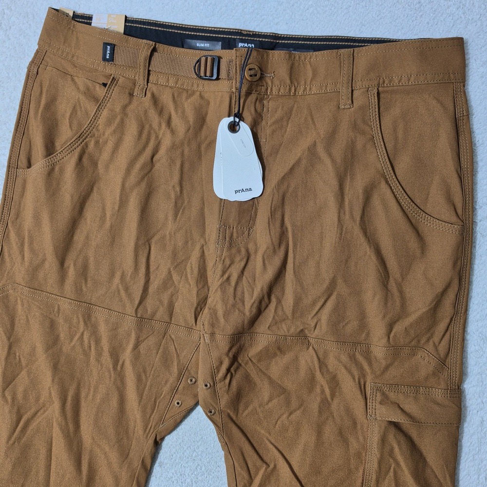 NEW Prana Stretch Zion Slim Pant II Mens 36/34 Sepia Brown Hiking Stretch $95